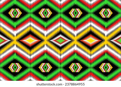 Traditional ethnic fabric pattern, seamless pattern design for textiles, rugs, wallpaper, clothing, sarong, scarf, batik, wrap, embroidery, print, background, vector illustration.african ethnic