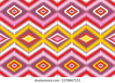 Patrón de tejido étnico tradicional, diseño de patrón sin costuras para textiles, alfombras, papel pintado, ropa, sarong, pañuelo, batik, envoltura, bordado, impresión, fondo, ilustración vectorial.patrón rosado africano