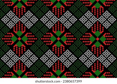 Traditional ethnic fabric pattern, seamless pattern design for textiles, rugs, wallpaper, clothing, sarong, scarf, batik, wrap, embroidery, print, background, vector illustration.christmas pattern