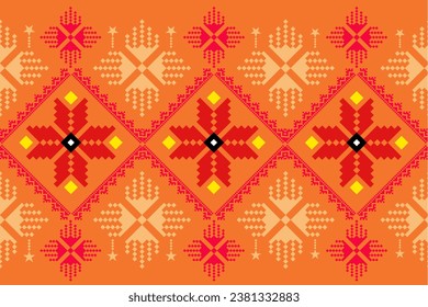 Traditional ethnic fabric pattern, seamless pattern design for textiles, rugs, wallpaper, clothing, sarong, scarf, batik, wrap, embroidery, print, background, vector illustration. new year pattern