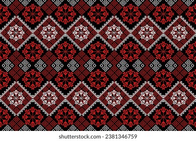 Patrón de tejido étnico tradicional, diseño de patrón sin fisuras para textiles, alfombras, papel pintado, ropa, sarong, pañuelo, batik, envoltura, bordado, impresión, fondo, ilustración vectorial. tela thai