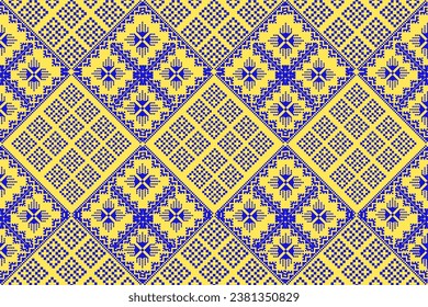Patrón de tejido étnico tradicional, diseño de patrón sin fisuras para textiles, alfombras, papel pintado, ropa, sarong, pañuelo, batik, envoltura, bordado, impresión, fondo, ilustración vectorial. tela thai