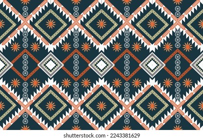 Traditional ethnic geometric fabric pattern vector image