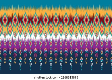 traditional ethnic geometric pattern background design for backgrounds carpet wallpaper clothes wrap fabric seamless embroidery style vector illustration