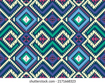 diseño de fondo de patrón geométrico étnico tradicional para fondo alfombras de papel pintado envolver tela sin fisuras estilo bordado ilustración vectorial
