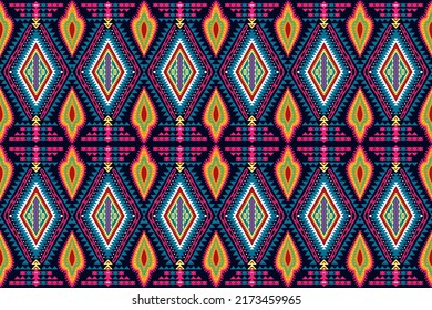 traditional ethnic geometric pattern background design for backgrounds carpet wallpaper clothes wrap fabric seamless embroidery style vector illustration