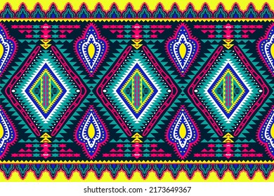 traditional ethnic geometric pattern background design for backgrounds carpet wallpaper clothes wrap fabric seamless embroidery style vector illustration