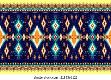 traditional ethnic geometric pattern background design for backgrounds carpet wallpaper clothes wrap fabric seamless embroidery style vector illustration