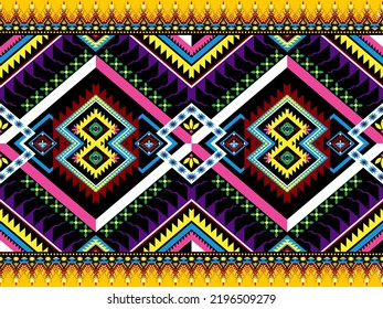 traditionelles, geometrisches Muster, Hintergrunddesign für Hintergründe Teppichboden Tapeten-Wrackbekleidung, nahtlose Stickerei, Vektorgrafik