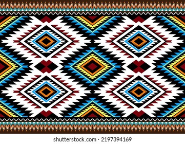 traditional ethnic geometric pattern background design for backgrounds carpet wallpaper clothes wrap fabric seamless embroidery style vector illustration