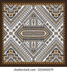 traditional ethnic geometric pattern background design for backgrounds carpet wallpaper clothes wrap fabric seamless embroidery style vector illustration