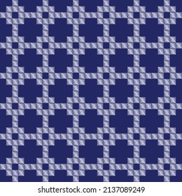 traditional ethnic geometric pattern design floral yarn pattern for background carpet wallpaper clothing wrap batik fabric sarong embroidery style vector illustration blue and white