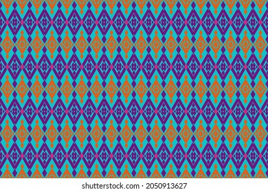 Traditional ethnic geometric patterns design for background carpet wallpaper clothing wrap batik fabric sarong embroidery style vector illustration
