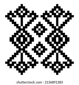 diseño de patrones geométricos étnicos tradicionales para la moqueta de fondo papel de pared envoltura tela batik estilo bordado sarong ilustración vectorial negro y blanco