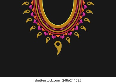 Traditional ethnic geometry colorful embroidery collar necklace.designs for fashion and cloth industry.