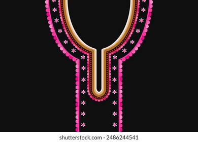 Traditional ethnic geometry colorful embroidery collar necklace.designs for fashion and cloth industry.