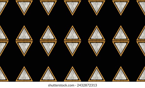 Traditional Ethnic ikat motif fabric pattern geometric style.African Ikat embroidery Ethnic oriental pattern black background wallpaper. Abstract,vector,illustration.Texture,frame,decoration.