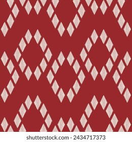 Traditional Ethnic ikat motif fabric pattern geometric style.African Ikat embroidery Ethnic oriental pattern red background wallpaper. Abstract,vector,illustration.Texture,frame,decoration.