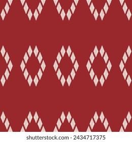 Traditional Ethnic ikat motif fabric pattern geometric style.African Ikat embroidery Ethnic oriental pattern red background wallpaper. Abstract,vector,illustration.Texture,frame,decoration.