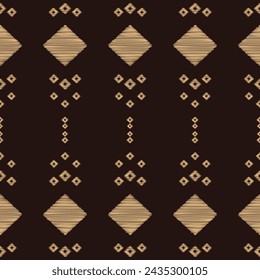 Traditional Ethnic ikat motif fabric pattern background geometric .African Ikat embroidery Ethnic oriental pattern brown background wallpaper. Abstract,vector,illustration.Texture,frame,decoration.