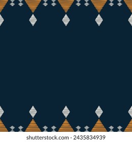Traditional Ethnic ikat motif fabric pattern geometric style.African Ikat embroidery Ethnic oriental pattern blue background wallpaper. Abstract,vector,illustration.Texture,frame,decoration.
