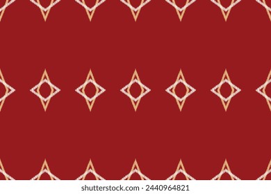 Traditional Ethnic ikat motif fabric pattern geometric style.African Ikat embroidery Ethnic oriental pattern red background wallpaper. Abstract,vector,illustration.Texture,frame,decoration.