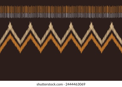 Traditional Ethnic ikat motif fabric pattern background geometric .African Ikat embroidery Ethnic oriental pattern brown background wallpaper. Abstract,vector,illustration.Texture,frame,decoration.