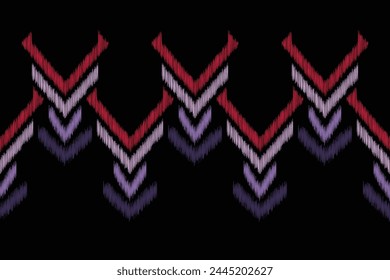Traditional Ethnic ikat motif fabric background pattern geometric .African Ikat embroidery Ethnic oriental pattern black background wallpaper. Abstract,vector,illustration.Texture,frame,decoration.