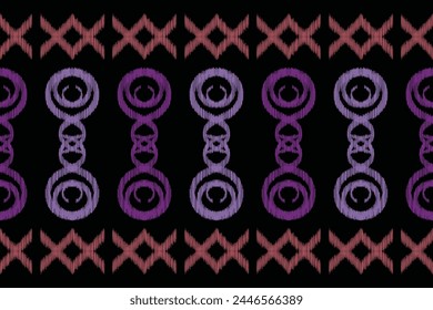 Traditional Ethnic ikat motif fabric background pattern geometric .African Ikat embroidery Ethnic oriental pattern black background wallpaper. Abstract,vector,illustration.Texture,frame,decoration.
