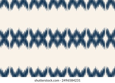 Traditional Ethnic ikat motif fabric pattern geometric style.African Ikat embroidery Ethnic oriental pattern brown cream background wallpaper. Abstract,vector,illustration.Texture,frame,decoration.