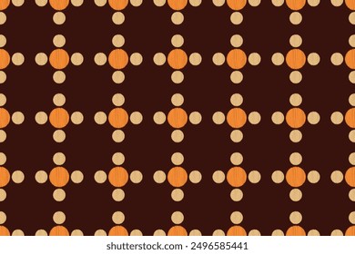 Traditional Ethnic ikat motif fabric pattern geometric style.African Ikat embroidery Ethnic oriental pattern brown background wallpaper. Abstract,vector,illustration.Texture,frame,decoration.