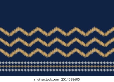 Traditional Ethnic ikat motif fabric pattern geometric style.African Ikat embroidery Ethnic oriental pattern blue background wallpaper. Abstract,vector,illustration.Texture,frame,decoration.