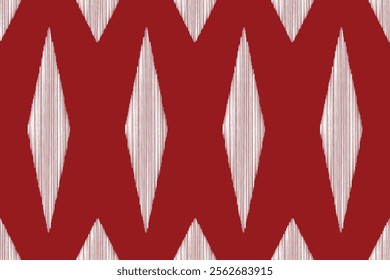 Traditional Ethnic ikat motif fabric pattern geometric style.African Ikat embroidery Ethnic oriental pattern red ikat background wallpaper. Abstract,vector,illustration.Texture,frame,decoration.