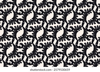 Traditional Ethnic ikat motif fabric pattern geometric background.African Ikat embroidery Ethnic oriental pattern background wallpaper. Abstract, vector, illustration.Texture, frame, decoration.