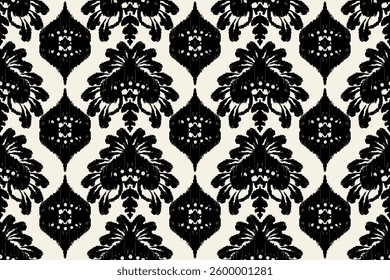Traditional Ethnic ikat motif fabric pattern geometric background.African Ikat embroidery Ethnic oriental pattern background wallpaper. Abstract, vector, illustration.Texture, frame, decoration.