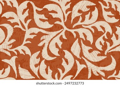 Patrón tradicional de tela de flora ikat con motivos étnicos. Fondo oriental étnico del bordado de Ikat. Abstractas, textura, bufanda, decoración, Fondo de pantalla