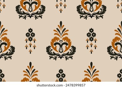 Motivos étnicos tradicionales patrón de tela geométrica ikat. Bordado Ikat Fondo étnico oriental. Abstractas, Vector, ilustración. Textura, bufanda, decoración, Fondo de pantalla.