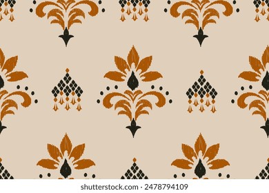 Motivos étnicos tradicionales patrón de tela geométrica ikat. Bordado Ikat Fondo étnico oriental. Abstractas, Vector, ilustración. Textura, bufanda, decoración, Fondo de pantalla.