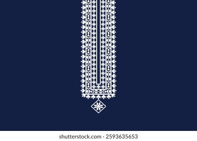 Traditional ethnic neckline embroidery design for cloth, fabric and textile