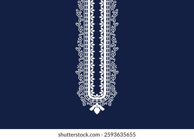 Traditional ethnic neckline embroidery design for cloth, fabric and textile