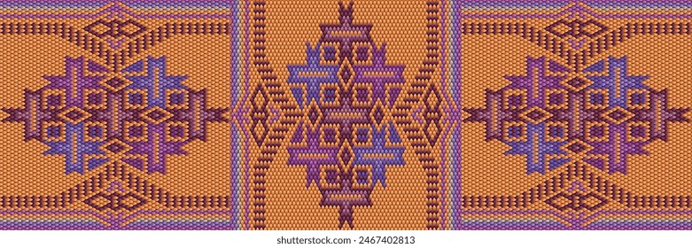 Traditional ethnic ornament, tracery, pattern for use on fabric, tile, ceramic and other interior details. 