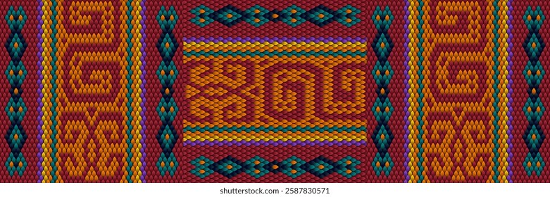Traditional ethnic ornament, tracery, pattern for use on fabric, tile, ceramic and other interior details. 