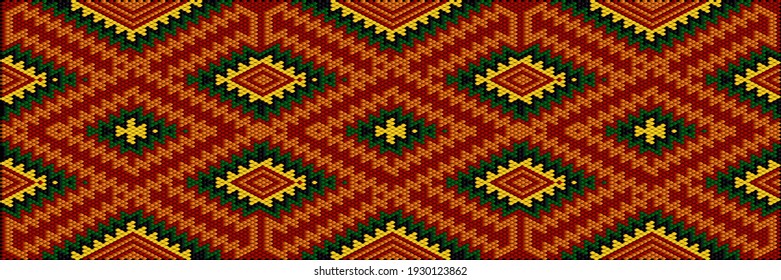 Traditional ethnic ornament for use on fabrics, tiles, ceramics and other interior details.