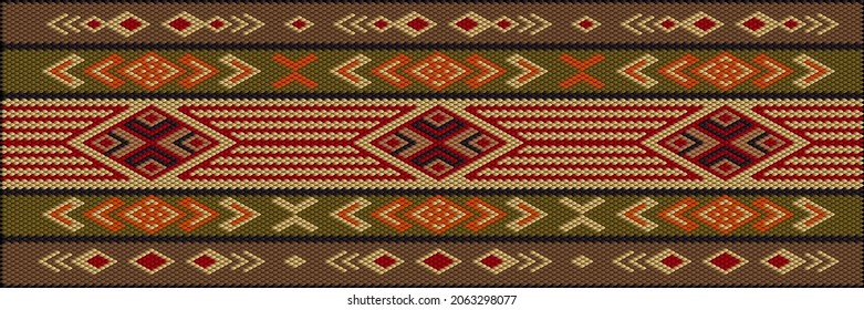 Traditional ethnic ornament for use on fabrics, tiles, ceramics and other interior details.