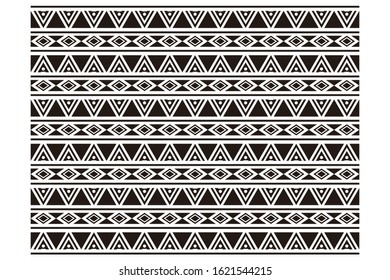 Traditional Ethnic Pattern. Aztec design  Black and white print for your textiles. Vector illustration.
