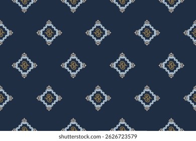 Patrón étnico tradicional de la tela de los lobos. Patrón étnico. Patrón sin costuras, ikat sin costuras para tela de impresión, paisley, cubierta, alfombra, textil y Elementos de diseño 