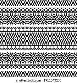 Traditional ethnic seamless pattern texture background design vector in black white color