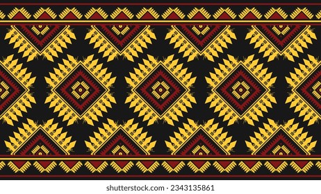 traditional ethnic tribal pattern art black background