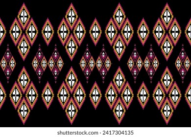 Traditional ethnic,geometric ethnic fabric pattern for textiles,rugs,wallpaper,clothing,sarong,batik,wrap,embroidery,print,background,vector illustration,