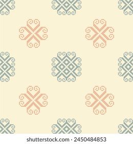 Traditional ethnic,geometric ethnic fabric pattern for textiles,rugs,wallpaper,clothing,sarong,batik,wrap,embroidery,print,background,vector illustration,pastel colors,brown